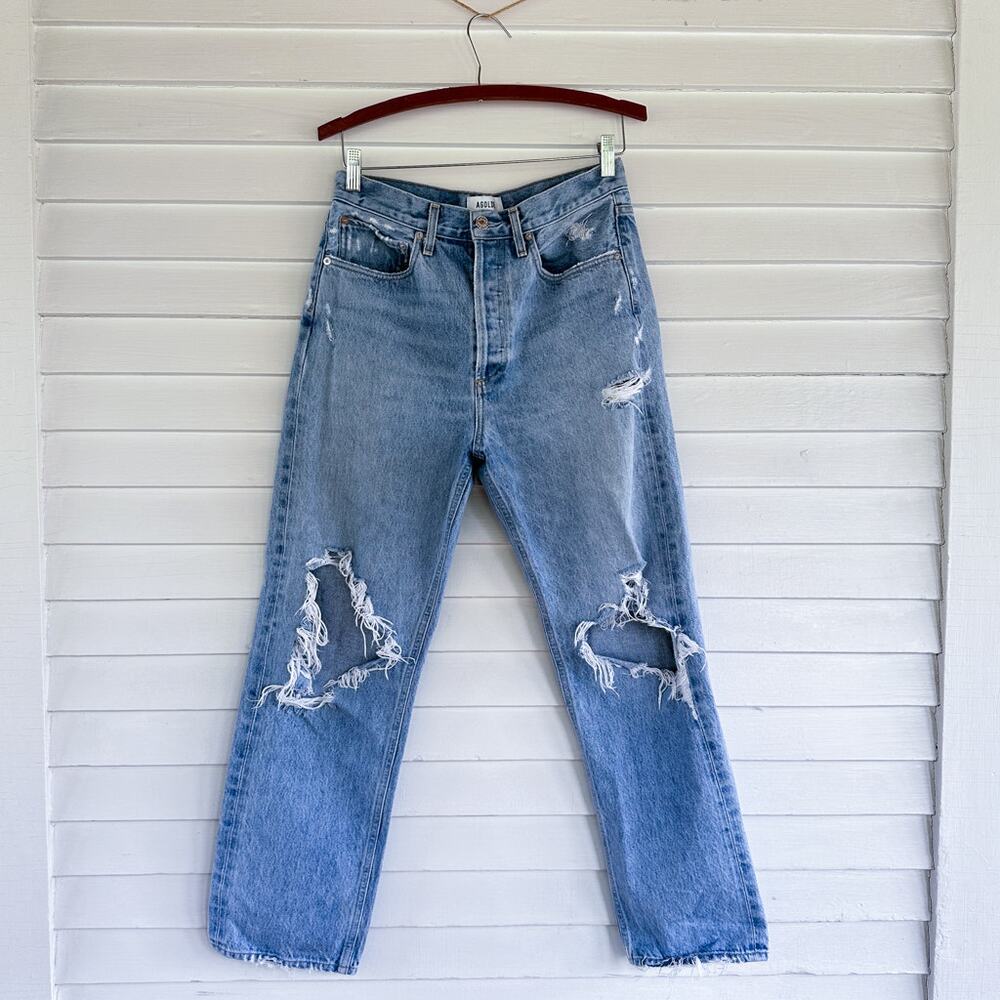 AGOLDE 90s Distressed Mid Rise Loose Fit Distressed Jeans 27